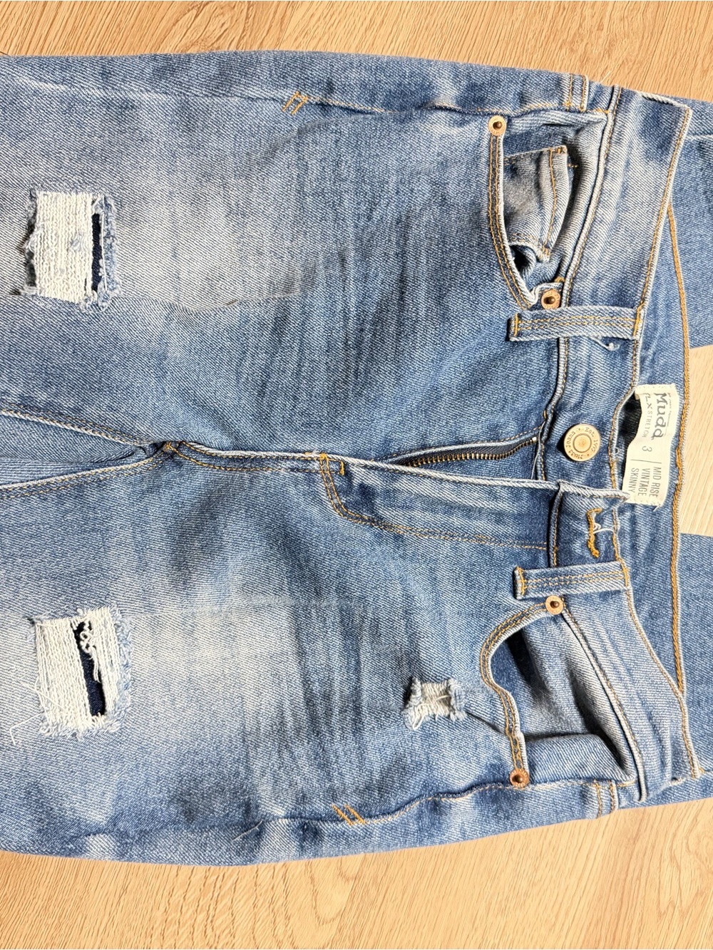 Mudd Faded Light Blue Ripped Skinny Jeans